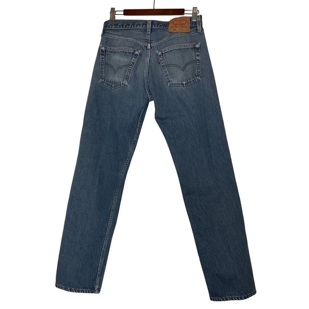 Levi's 501 Button Fly Jeans Women's W31 L30 Medium Wash‎ Straight Leg Denim - Picture 2 of 6